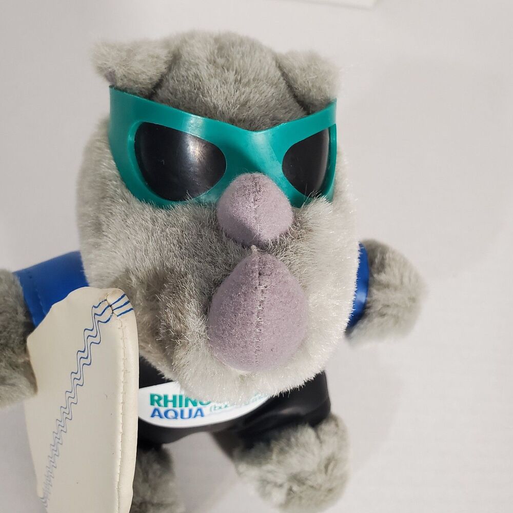Rhinocort Aqua‎ Nasal Spray Plush Stuffed Animal Rhinoceros Surfboard Soft Toy - Picture 12 of 13